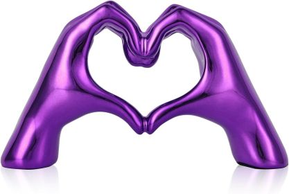 Purple Room Decor Accents, Heart Hand Statues and Sculptures