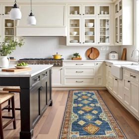 100% Non Slip Kitchen Rugs Sets of 3 Washable Boho Kitchen Mats for Floor Vintage Farmhouse Kitchen Rug Soft Runner Rug for Hallway, Laundry Room
