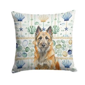 Belgian Laekenois Coastal Sea Glass Throw Pillow Decorative Indoor Outdoor Accent Cushion for Couch, Bed or Patio, 18Hx18W