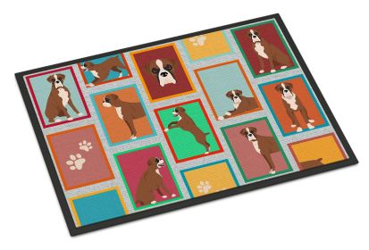 NEW Lots of Flashy Fawn Boxer Doormat Front Door Mat Indoor Outdoor Rugs for Entryway, Non Slip Washable Low Pile, 18H X 27W
