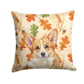 Corgi Heirloom Fall Throw Pillow Decorative Indoor Outdoor Accent Cushion for Couch, Bed or Patio, 14Hx14W