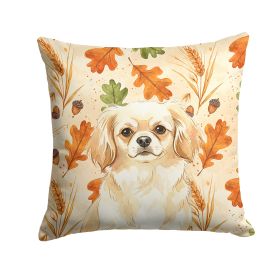 Cream Tibetan Spaniel Heirloom Fall Throw Pillow Decorative Indoor Outdoor Accent Cushion for Couch, Bed or Patio, 18Hx18W