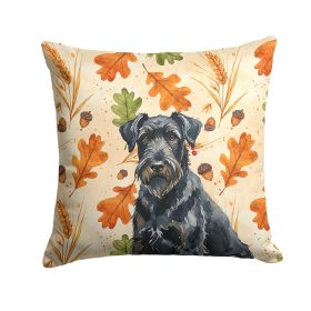 Black Russian Terrier Heirloom Fall Throw Pillow Decorative Indoor Outdoor Accent Cushion for Couch, Bed or Patio, 14Hx14W