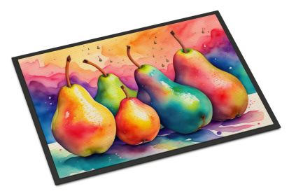 NEW Colorful Pears Doormat Front Door Mat Indoor Outdoor Rugs for Entryway, Non Slip Washable Low Pile, 18H X 27W (Default: Default)